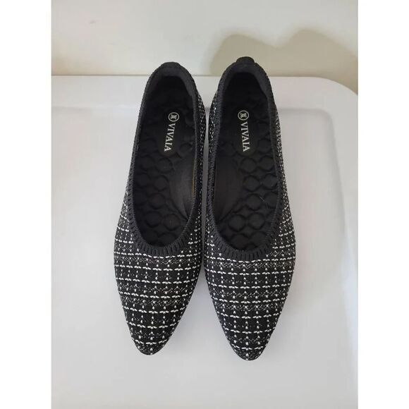 VIVAIA Shoes - VIVAIA Tweed Black Point Toe US7, 37.5